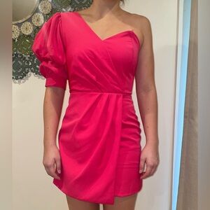 Do+BE fun Pink One-Shoulder mini  Dress M